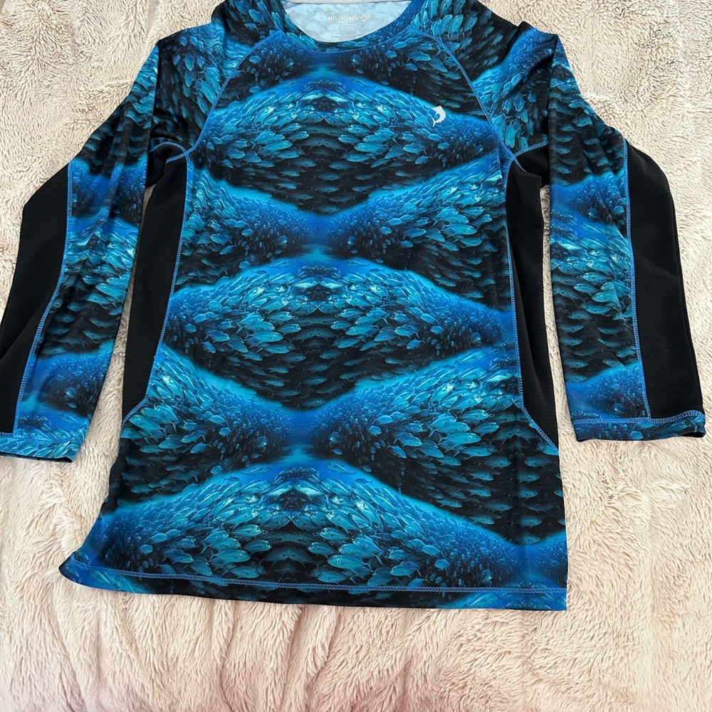 Reel Legends Oceanic Blue Long Sleeve Shirt Rash Guard